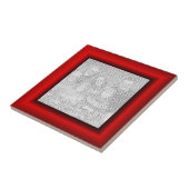 Faux Red Border Afbeelding Lijst Tegeltje (Zijkant)