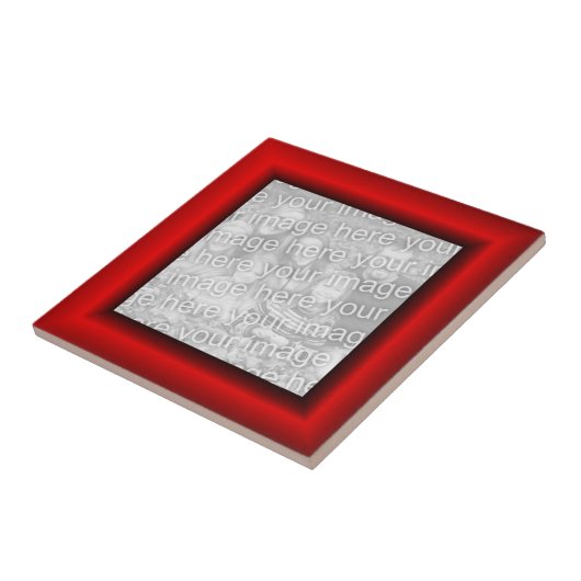 Faux Red Border Afbeelding Lijst Tegeltje (Zijkant)