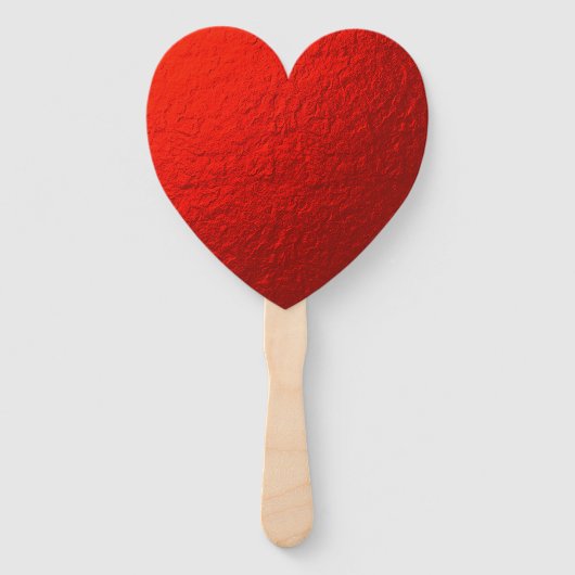 Faux Red Folie Texture Valentijnsdag Handwaaier (Voorkant)