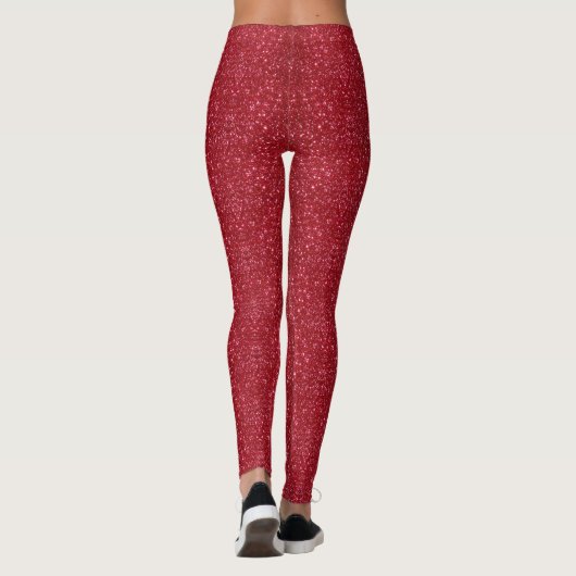 Faux Red Glitter en Glamour Leggings (Achterkant)