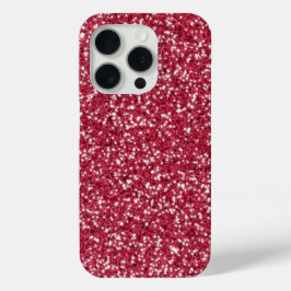 Faux Red Glitter Pattern-achtige iPhone 15 Pro Case