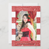 Faux Red Glitter Stripe - Aankondiging Afstudeerde (Achterkant)