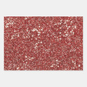 Faux Red Glitter Texture Kijk-achtig design Inpakpapier Vel (Voorkant 2)