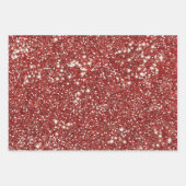 Faux Red Glitter Texture Kijk-achtig design Inpakpapier Vel (Voorkant)
