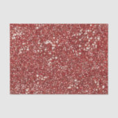Faux Red Glitter Texture Kijk-achtig design Tissuepapier (Voorkant)