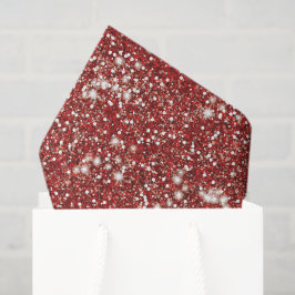 Faux Red Glitter Texture Kijk-achtig design Tissuepapier