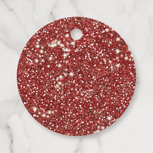 Faux Red Glitter Texture Kijk - Dank u Bedankjes Labels (Achterkant)