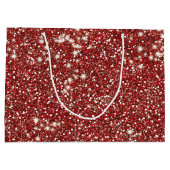 Faux Red Glitter Texture look-like Graphic Groot Cadeauzakje (Achterkant)