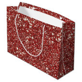 Faux Red Glitter Texture look-like Graphic Groot Cadeauzakje (Achterkant Gekanteld)