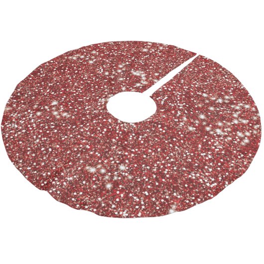 Faux Red Glitter Texture look-like Graphic Kerstboom Rok (Gekanteld)