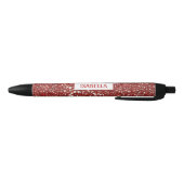 Faux Red Glitter-textuur met aangepaste naam Zwarte Inkt Pen (Bodem)