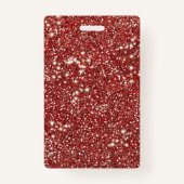 Faux Red Glitter-textuur met aangepaste tekst Badge (Achterkant)