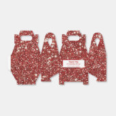 Faux Red Glitter-textuur met aangepaste tekst Bedankdoosjes (Uitgevouwen)
