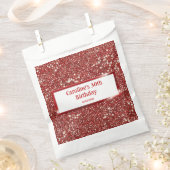 Faux Red Glitter-textuur met aangepaste tekst Bedankzakje (Geknipt)