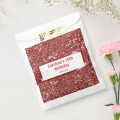 Faux Red Glitter-textuur met aangepaste tekst Bedankzakje (Gezegeld)
