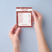 Faux Red Glitter-textuur met aangepaste tekst Flyer (Hand)