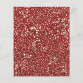 Faux Red Glitter-textuur met aangepaste tekst Flyer (Achterkant)