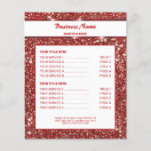 Faux Red Glitter-textuur met aangepaste tekst Flyer (Voorkant)