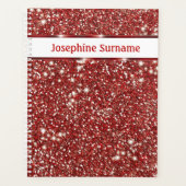 Faux Red Glitter-textuur met aangepaste tekst Planner (Voorkant)