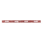 Faux Red Glitter-textuur met aangepaste tekst Satijnen Lint (Voorkant)
