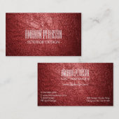 Faux Red Leather Designer Visitekaartjes (Voorkant / Achterkant)