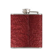 Faux Red Leather Monogram Roestvrij staal Kolf Heupfles (Achterkant)