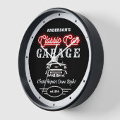 Faux Red Neon Classic Car Garage Auto en naam (Hoek)