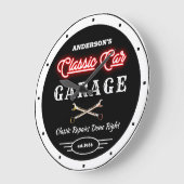 Faux Red Neon Klassieke auto Garage Grote Klok (Hoek)