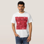 Faux Red Sequin Afbeelding Achtergrond T-shirt (Voorkant volledig)