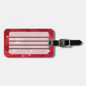 Faux Red Sequin Pattern Afbeelding Bagagelabel (Voorkant horizontaal)