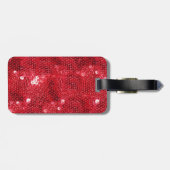 Faux Red Sequin Pattern Afbeelding Bagagelabel (Achterkant horizontaal)