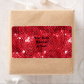 Faux Red Sequin Pattern Afbeelding Etiket (Insitu)