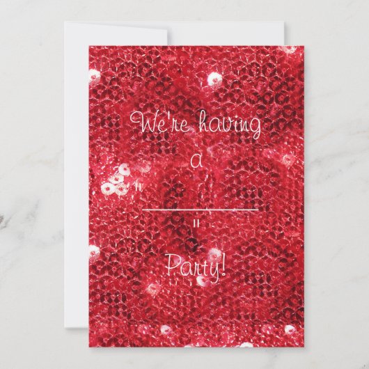 Faux Red Sequin Pattern Afbeelding Kaart (Voorkant)