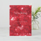 Faux Red Sequin Pattern Afbeelding Kaart (Staand voorkant)