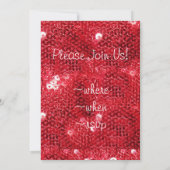 Faux Red Sequin Pattern Afbeelding Kaart (Achterkant)