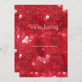 Faux Red Sequin Pattern Afbeelding Kaart (Voorkant / Achterkant)