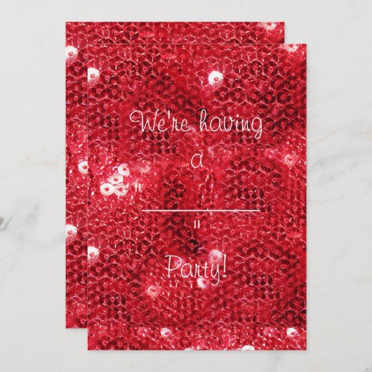 Faux Red Sequin Pattern Afbeelding Kaart (Voorkant / Achterkant)