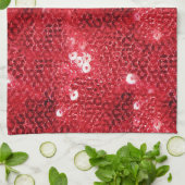 Faux Red Sequin Pattern Afbeelding Theedoek (Gevouwen)