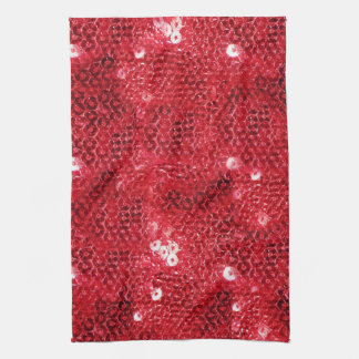 Faux Red Sequin Pattern Afbeelding Theedoek