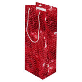 Faux Red Sequin Pattern Afbeelding Wijn Cadeautas (Voorkant Gekanteld)