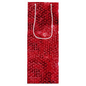 Faux Red Sequin Pattern Afbeelding Wijn Cadeautas (Voorkant)