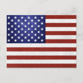 Faux Red White Blue Leather USA Briefkaart (Voorkant)
