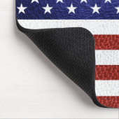 Faux Red White Blue Leather USA Muismat (Hoek)