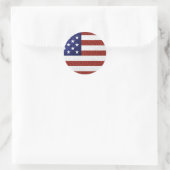 Faux Red White Blue Leather USA Ronde Sticker (Tas)