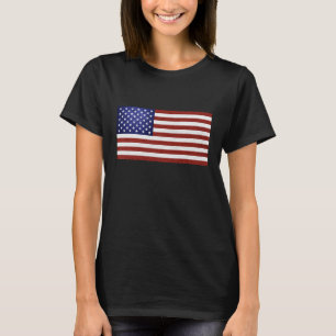 Faux Red White Blue Leather USA T-shirt