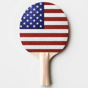 Faux Red White Blue Leather USA Tafeltennisbatje