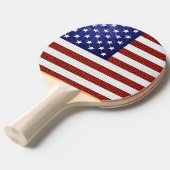 Faux Red White Blue Leather USA Tafeltennisbatje (Voorkant Gekanteld)