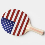 Faux Red White Blue Leather USA Tafeltennisbatje (Zijkant)