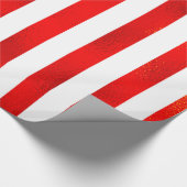 Faux Red White — Verticale strepen "Snoep Stripe" Cadeaupapier (Hoek)