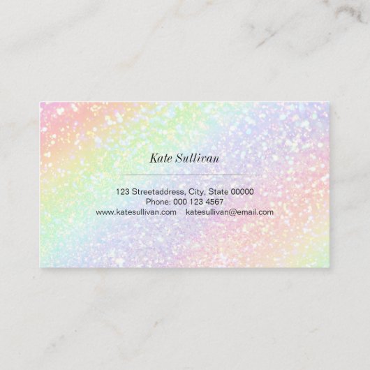 FAUX regenboog glitter nagels en huidverzorging sc Visitekaartje (Achterkant)